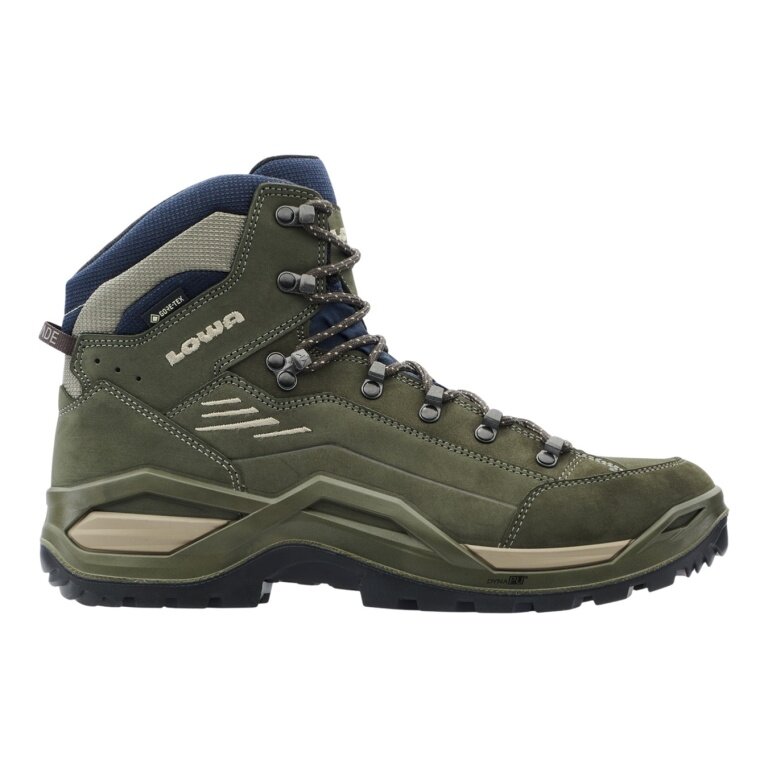 Lowa Wanderschuhe Renegade EVO Mid GTX (All-Terrain, Nubukleder, wasserdicht) olivegrün/navyblau Herren