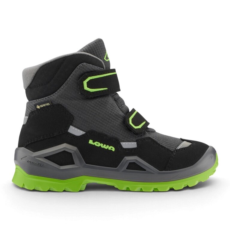 Lowa Winterschuhe Milo Evo GTX High (Klettverschluss, Textil/Synthetik, wasserdicht) 2026 grau/limone Kleinkinder