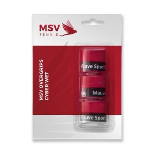 MSV Overgrip Cyber Wet 0.6mm (Schweissabsorption/Haltbarkeit) rot 3er