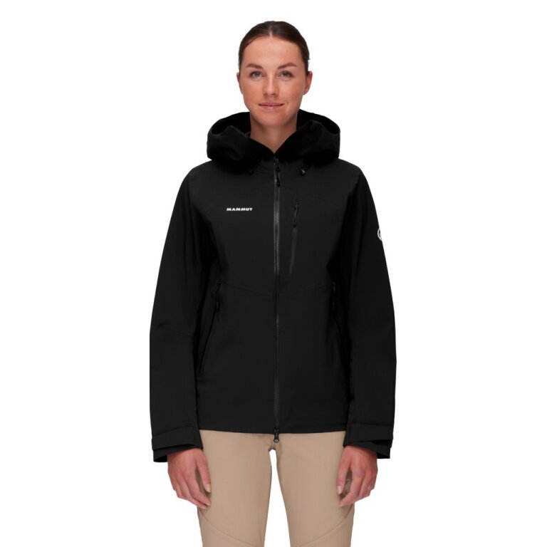 Mammut Wanderjacke Alto Guide Hardshell Hooded (atmungsaktiv, wasserdicht, PFC-frei) schwarz Damen