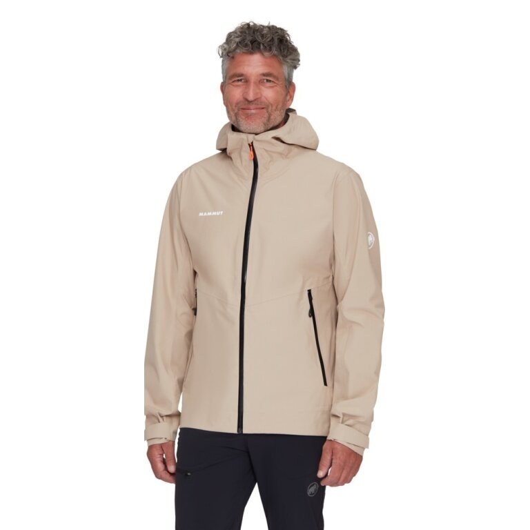 Mammut Wanderjacke Alto Light Hardshell Hooded (leicht, wasserdicht, PFC-frei) beigebraun Herren