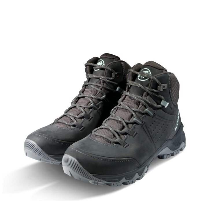 Mammut Wanderschuhe Nova Mid IV GTX (All-Terrain, Nubukleder, wasserdicht) dunkelgrau/jadegrün Damen