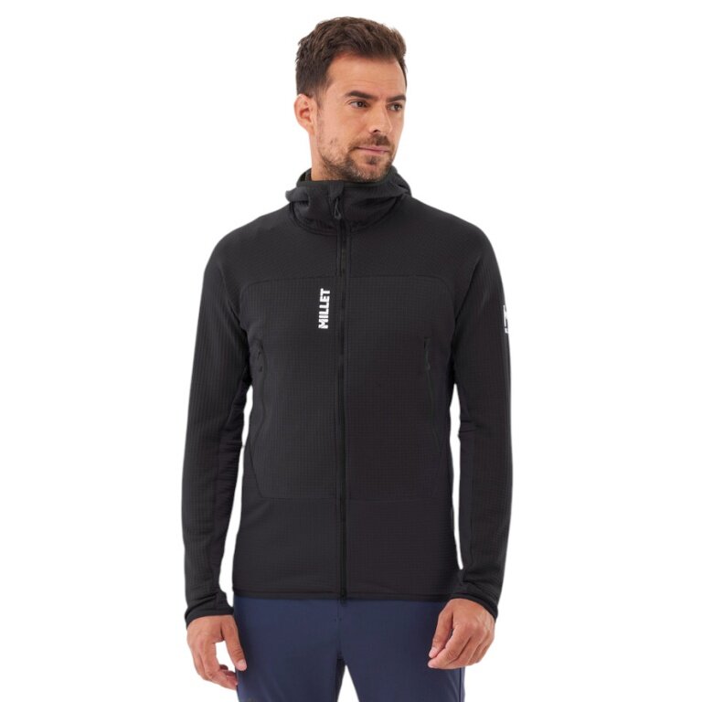 Millet Fleecejacke Fusion Grid Hoodie (Polartec, atmungsaktiv) schwarz Herren