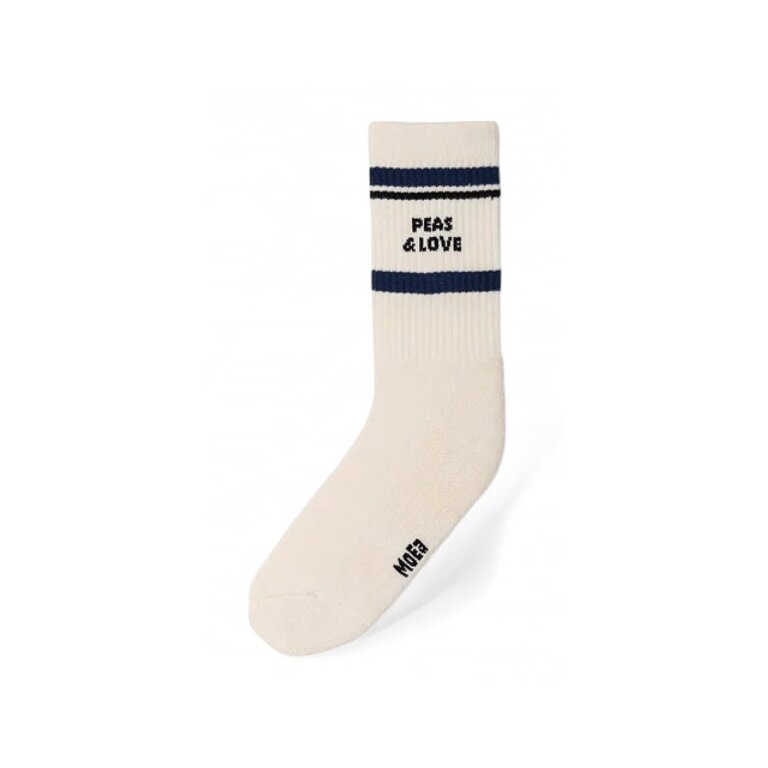 MoEa Tagessocke Crew Bamboo - Peas & Love - beige/navy - 1 Paar