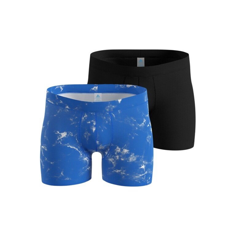 Odlo Unterwäsche Boxershort Active Light Graphic (leicht, atmungsaktiv) blau/schwarz Herren - 2er Pack