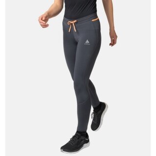 Odlo Laufhose Tights X-Alp Winter (wärmt aktiv, Bewegungsfreiheit, Schmutz- wasserabweisend) blau/grau Damen
