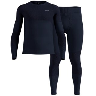 Odlo Funktionsunterwäsche-Set Fundamentals Performance Warm (Langarmshirt und lange Hose) dunkelblau Herren