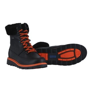 Pomar Winterstiefel PÄIVI GTX (Nappaleder, wasserdicht, Lammfell gefüttert) schwarz/orange Damen
