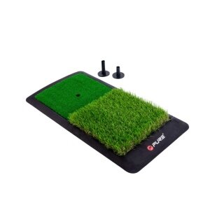 Pure2Improve Golf-Schlagmatte Dual Turf (mit 2 Tees) grün 60x31cm