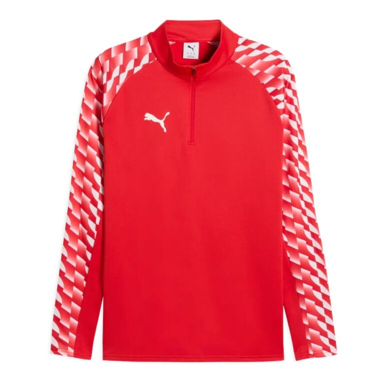 Puma Sport-Langarmshirt teamLIGA26 Training 1/4 Zip Top (100% rec. Polyester, atmungsaktiv) rot Herren