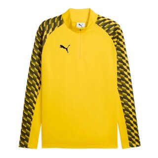 Puma Sport-Langarmshirt teamLIGA26 Training 1/4 Zip Top (100% rec. Polyester, atmungsaktiv) gelb Herren