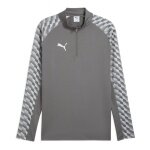 Puma Sport-Langarmshirt teamLIGA26 Training 1/4 Zip Top (100% rec. Polyester, atmungsaktiv) grau Herren