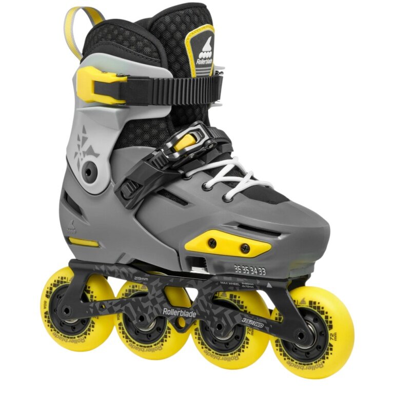 Rollerblade Inline Skates Apex (Rollen: 76mm(235), 72mm(210), 68mm(185), Kugellager: SG7) grau/gelb Kinder