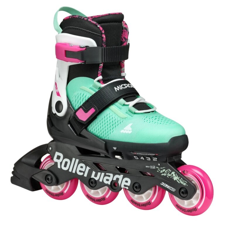 Rollerblade Inline Skates Microblade XT (Rollen: 72mm/80A, Kugellager: SG5) schwarz/mint/pink Mädchen