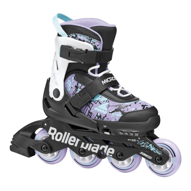 Rollerblade Inline Skates Microblade SL (Rollen: 72mm/80A, Kugellager: SG3) schwarz/lavender/hellblau Kinder