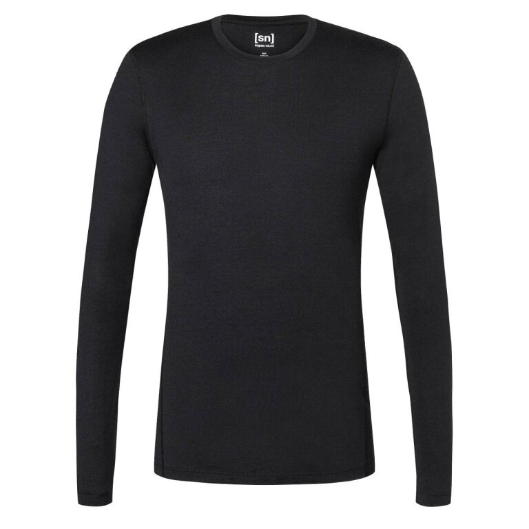 super natural Unterwäsche Langarmshirt Base 230 - Merionwolle - schwarz Herren