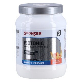 Sponser Energy Isotonic Sportdrink (isotonischer Durstlöscher mit fruchtigem Geschmack) Pfirsich 1000g Dose