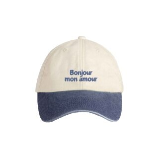 SWFD Basecap Bonjour mon amour Two-Tone Kappe beige/blau - 1 Stück
