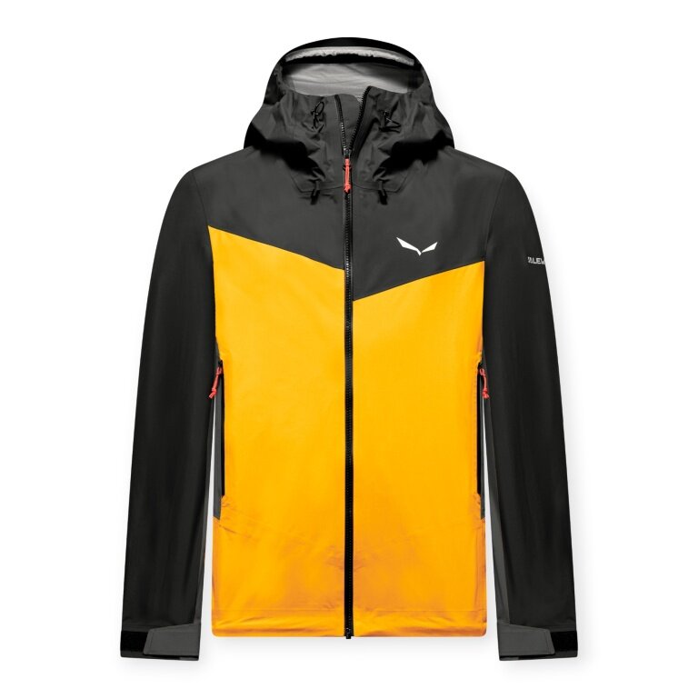 Salewa Wander-Hardshelljacke Ortles PTX 3L (wasserdicht, winddicht) goldgelb/schwarz Herren