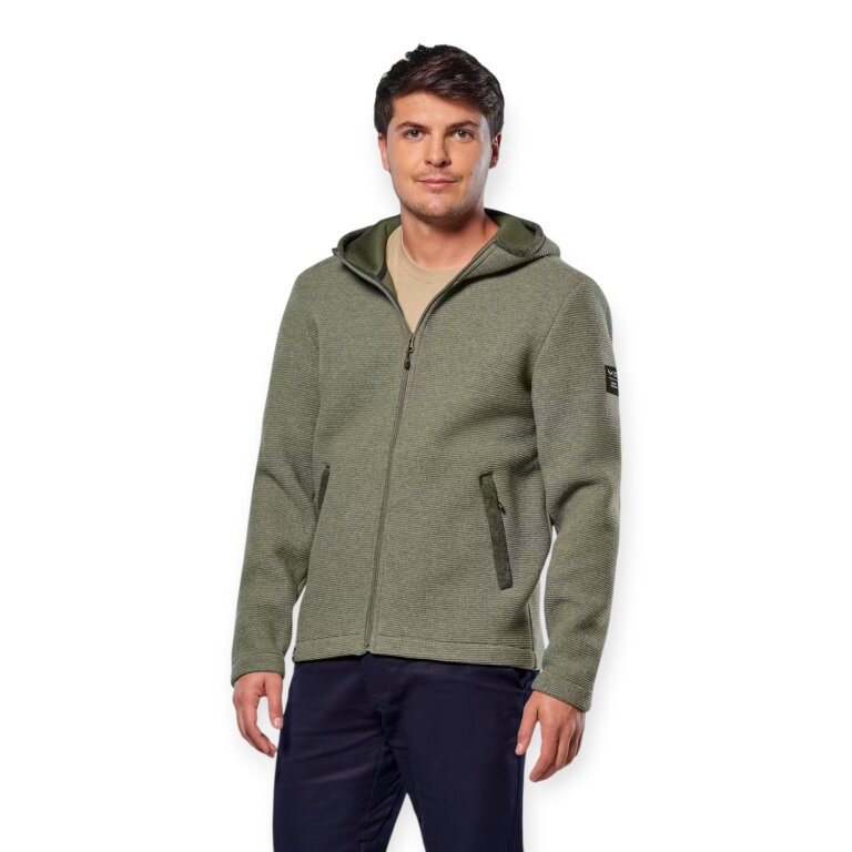 Salewa Wolljacke Fanes Sarner Full-Zip (aus alpinem Wollstrick, warm) dunkelgrün melange Herren