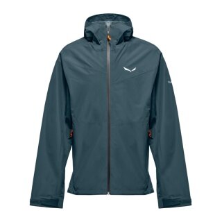 Salewa Trekking-Wanderjacke Puez Powertex (2,5-Lagen Hardshelljacke, wind- und wasserdicht) pond blau Herren