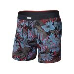 SAXX Boxershorts Vibe Xtra Soft Comfort Boxer Brief Fly Blätter blau/schwarz Herren - 1 Stück