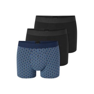 Schiesser Unterwäsche Boxershorts 95/5 Webgummibund 924 Herren-Shorts schwarz/blau Herren - 3 Stück