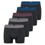 Schiesser Unterwäsche Boxershorts 95/5 Organic Cotton Webgummibund mehrfarbig schwarz Herren - 5 Stück