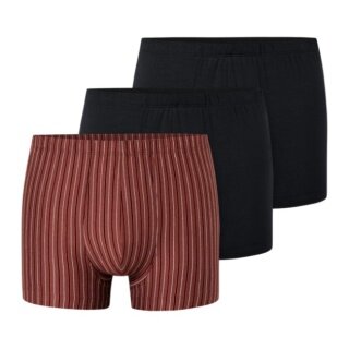 Schiesser Unterwäsche Boxershorts 95/5 Organic Cotton mehrfarbig schwarz/rotbraun/gestreift 924 Herren - 3 Stück