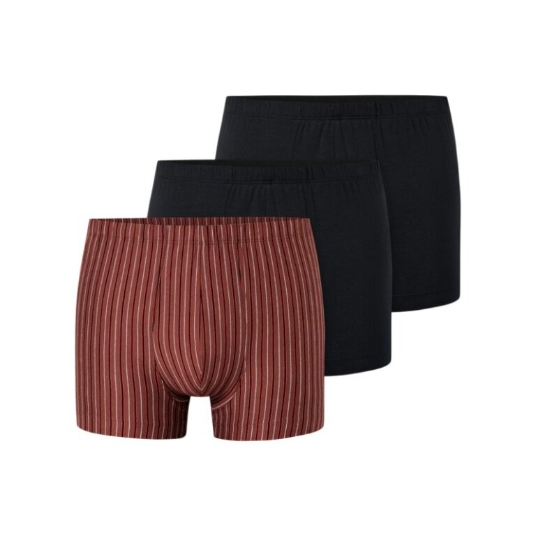 Schiesser Unterwäsche Boxershorts 95/5 Organic Cotton mehrfarbig schwarz/rotbraun/gestreift 924 Herren - 3 Stück