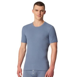 Schiesser Unterwäsche Shirt Revival Friedrich (Baumwolle) Kurzarm blaugrau Herren