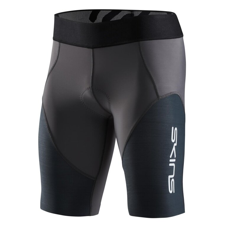Skins Funktionshose TRI Elite Half Tight Short (für Triathlon, High-Tech-Kompression) charcoalgrau/carbon Herren