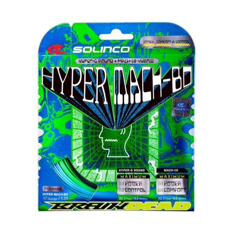Solinco Tennissaite Hyper-Mach BD 1.20 Hybrid (Haltbarkeit+Power) 12.2m Set