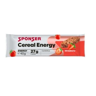 Sponser Energy-Riegel Energy Cereal (schmackhafter Cereal Bar) Erdbeere 20x40g Box