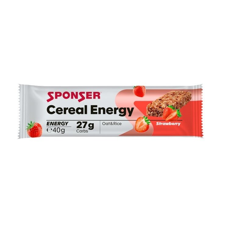 Sponser Energy-Riegel Energy Cereal (schmackhafter Cereal Bar) Erdbeere 20x40g Box