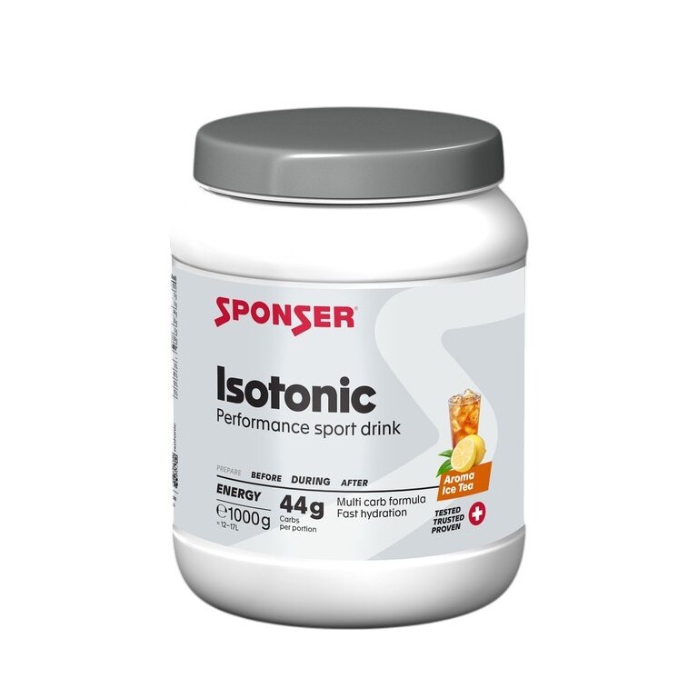 Sponser Energy Isotonic Sportdrink (isotonischer Durstlöscher mit fruchtigem Geschmack) Eistee 1000g Dose