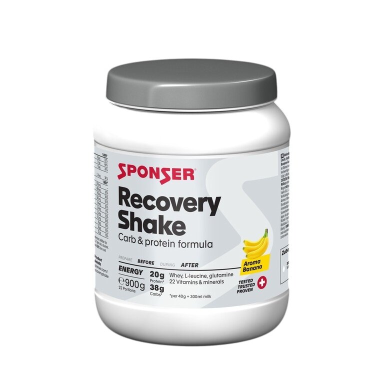 Sponser Recovery Shake (All in One - Kohlenhydrat-Protein Regenerationshake) Banane 900g Dose