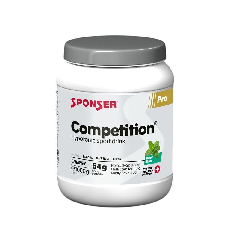 Sponser Sportgetränk Energy Competition (säurefrei, hypotonisch, Menthol mit kühlender Wirkung) Minzextrakt 1000g Dose