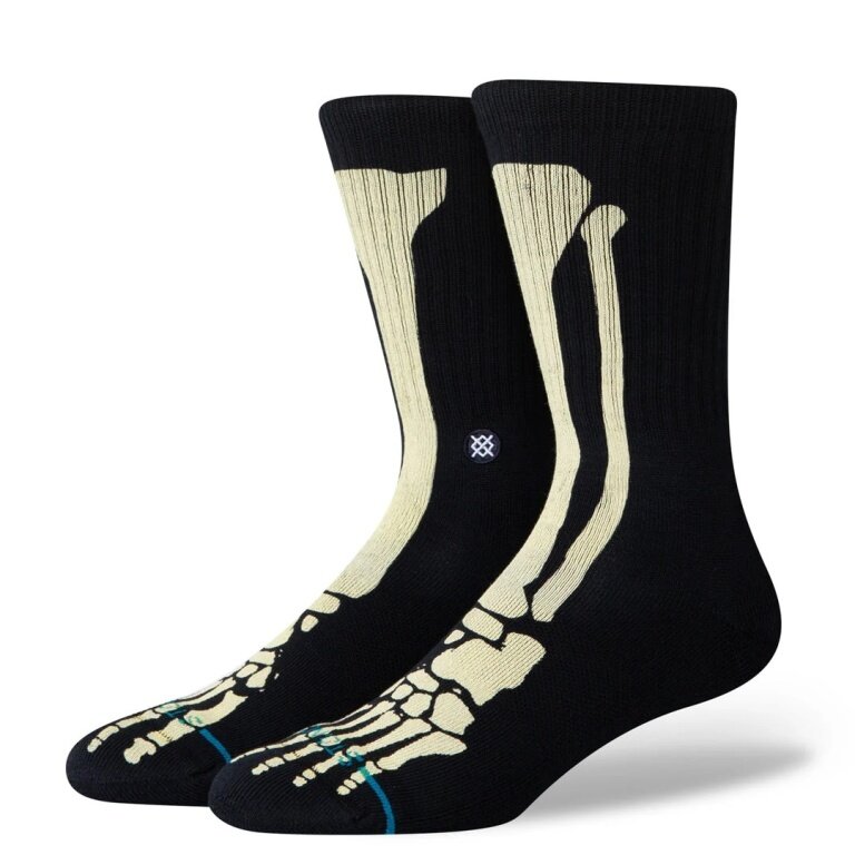 Stance Tagessocke Crew Bones 3 (Knochen) schwarz - 1 Paar