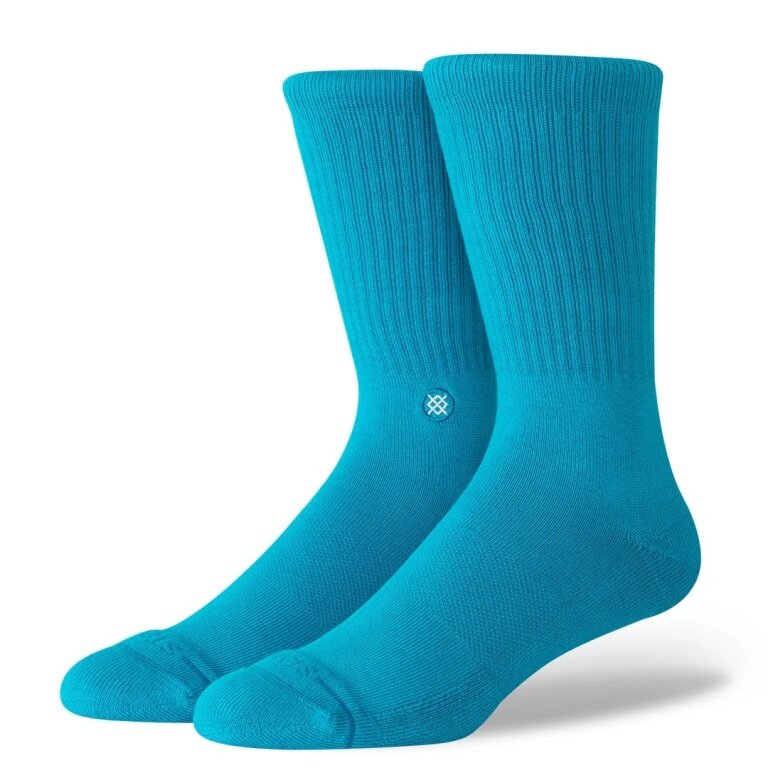Stance Tagessocke Crew Icon (verstärkte Fersen- und Zehenpartie) cyanblau - 1 Paar