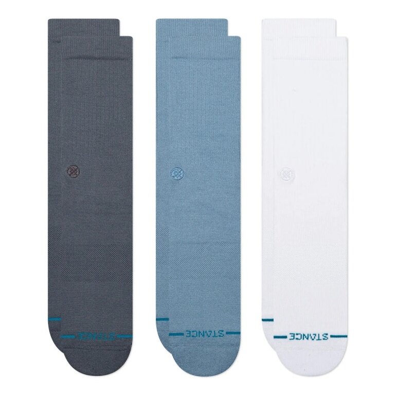 Stance Tagessocke Crew Icon (verstärkte Fersen- und Zehenpartie) turbulence/blau/weiss - 3 Paar