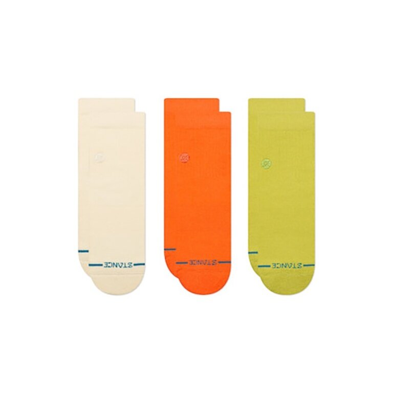 Stance Tagessocke Quarter Icon sortiert weiss/orange/lime - 3 Paar