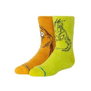 Stance Kinder-Tagessocke Grinch and Max Kids Crew limegrün/orange - 1 Paar