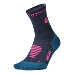 STOX Energy Socks Wandersocke Kompression Hiking Merino Ankle Socks (gezielte Kompression) dunkelblau/rosa Damen - 1 Paar