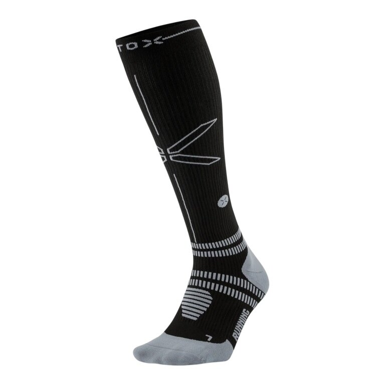 STOX Energy Socks Laufsocke Kompression Running Socks (fördert Durchblutung) schwarz Herren - 1 Paar