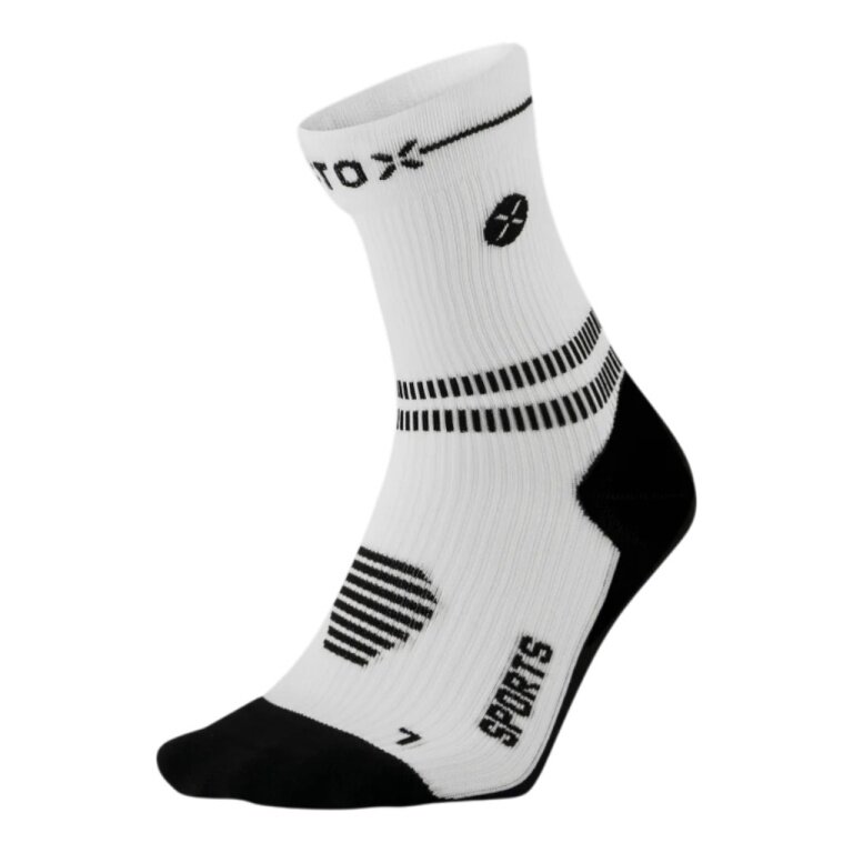 STOX Energy Socks Sportsocke Kompression Sports Ankle Socks (gezielte Kompression) weiss/schwarz Herren - 1 Paar