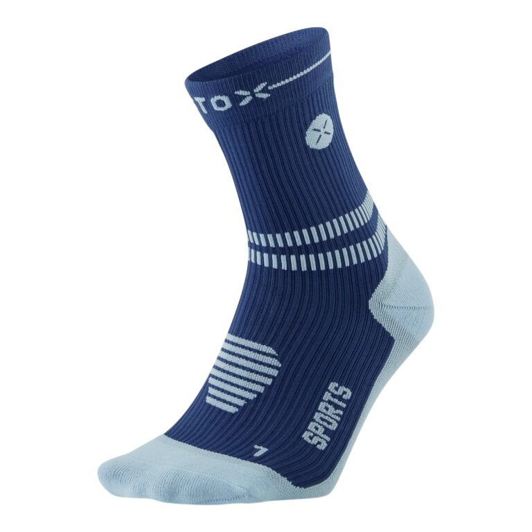 STOX Energy Socks Sportsocke Kompression Sports Ankle Socks (gezielte Kompression) dunkelblau Herren - 1 Paar