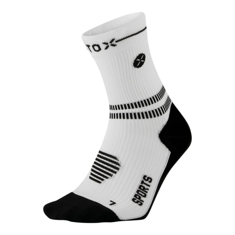 STOX Energy Socks Sportsocke Kompression Sports Ankle Socks (gezielte Kompression) weiss/schwarz Damen - 1 Paar
