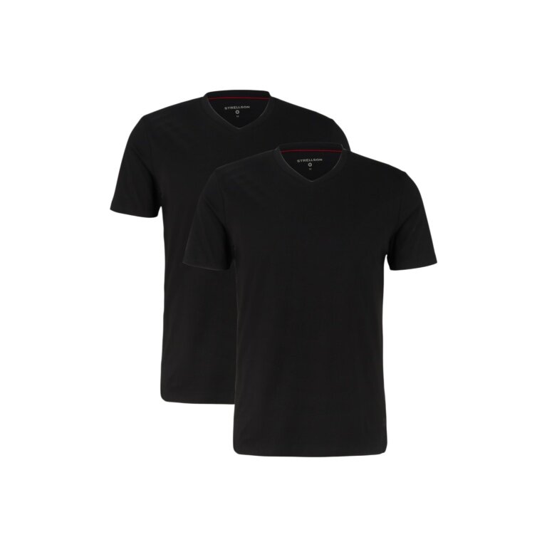 STRELLSON Tshirt V-Neck (2er-Pack) schwarz Herren - 2 Stück