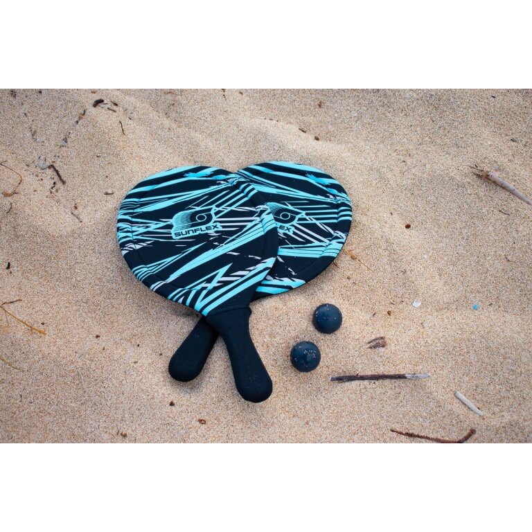 Sunflex Schlägerset Beachball Action Pro (2 Beachball-Schläger aus Neopren, 2 Bälle) blau